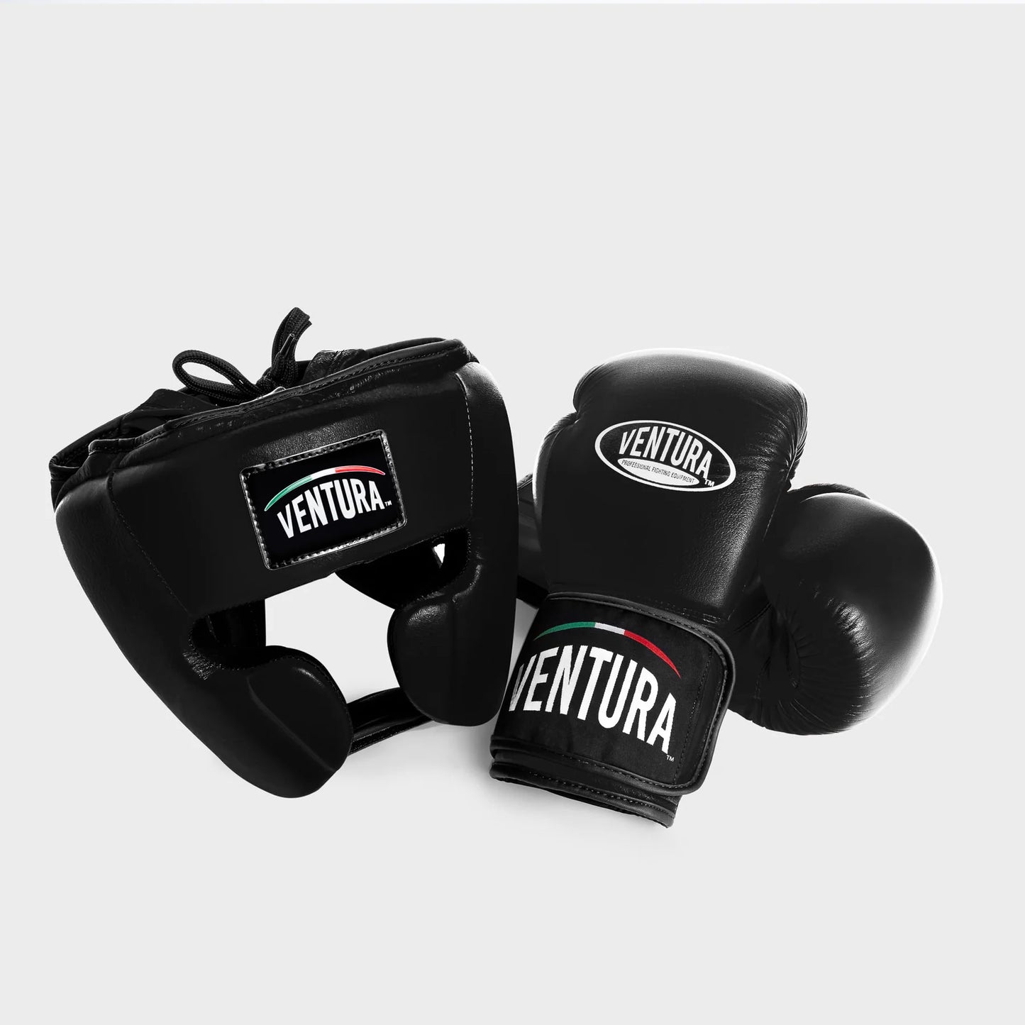 GANTS + CASQUE DE BOXE EN CUIR VÉRITABLE