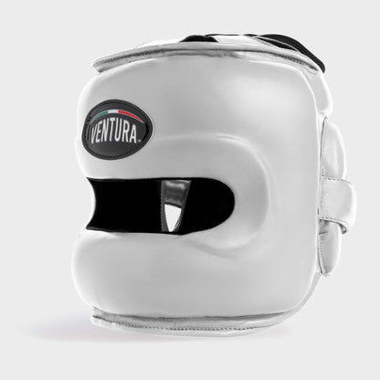 CASQUE DE BOXE AVEC BARRE FACIALE EN CUIR VÉRITABLE