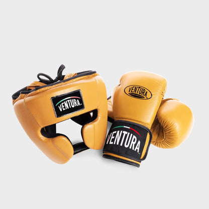 GANTS + CASQUE DE BOXE EN CUIR VÉRITABLE