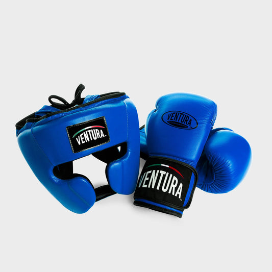 GANTS + CASQUE DE BOXE EN CUIR VÉRITABLE
