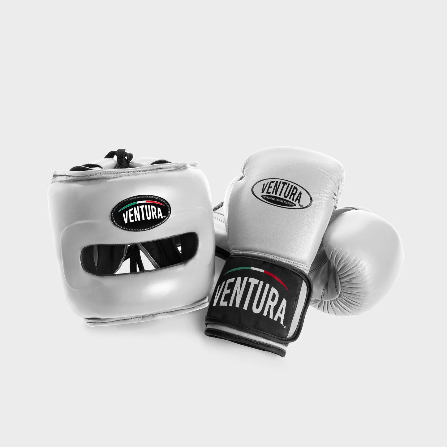 GENUINE LEATHER BOXING GLOVES AND FACE BAR HEADGEAR