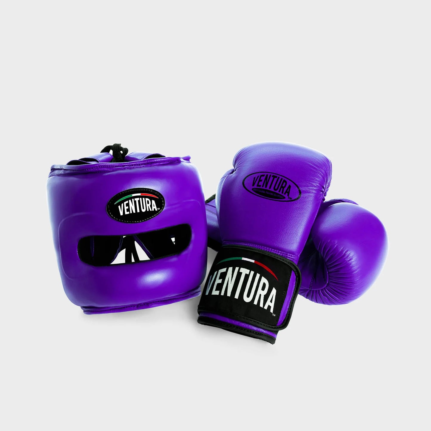 GENUINE LEATHER BOXING GLOVES AND FACE BAR HEADGEAR