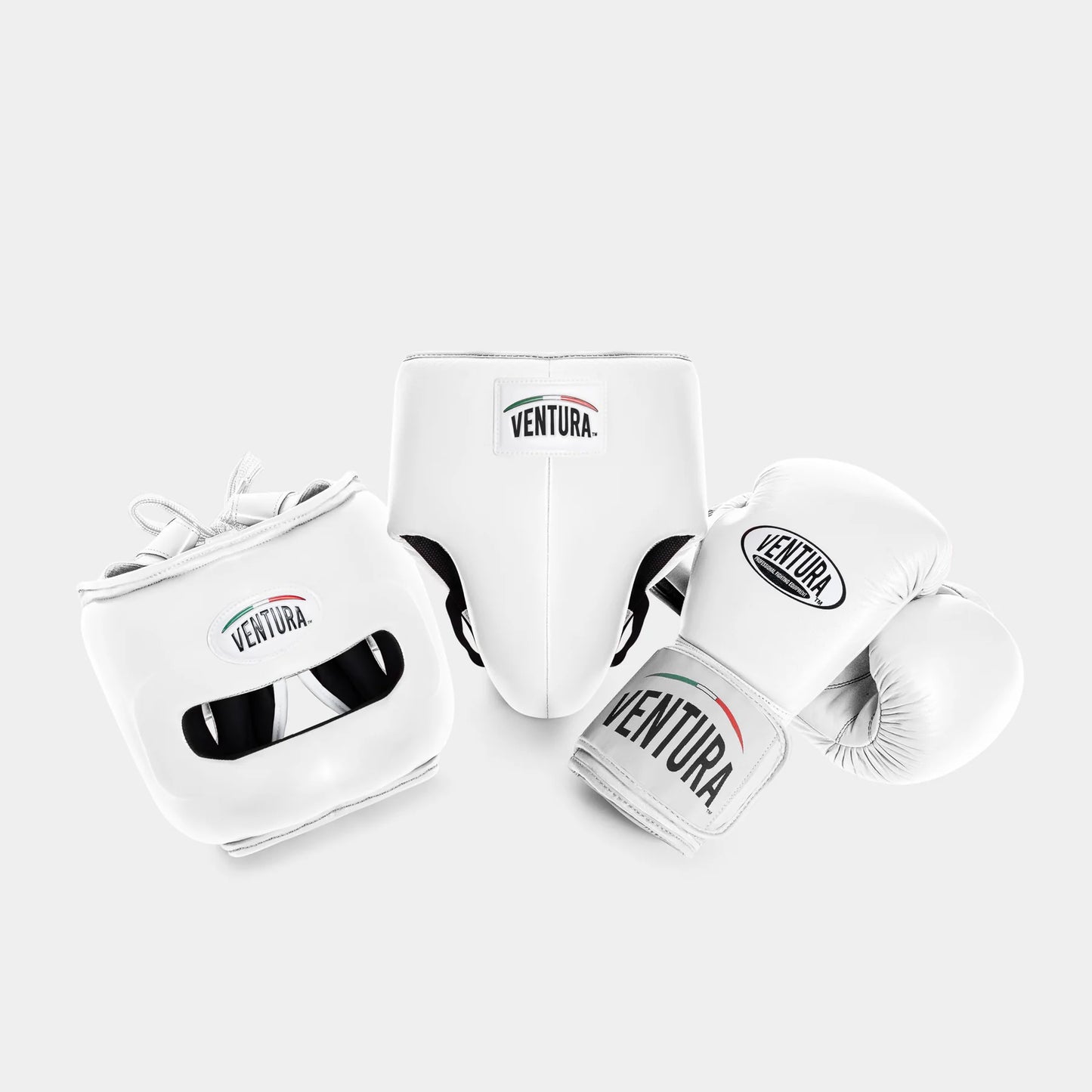 GENUINE LEATHER BOXING GLOVES AND HEADGEAR WITH GROIN GUARD