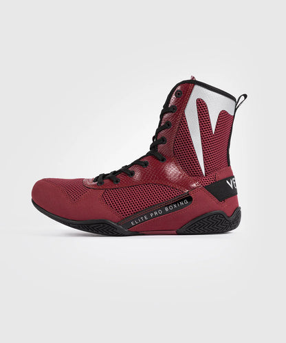 Chaussures de boxe Venum Elite - Bordeaux/Argent